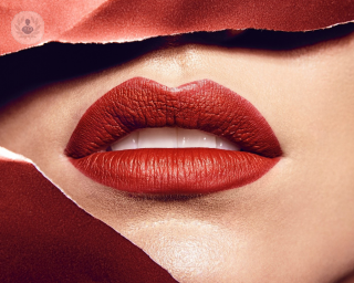 Close up of red lips