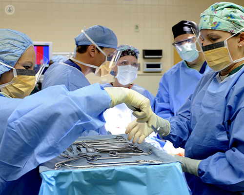 Surgeons preparing for parathyroid gland surgery