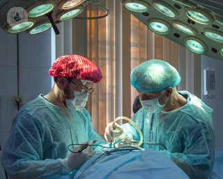 Two surgeons performing surgery