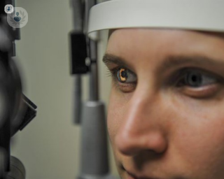 Laser surgery to treat glaucoma. 