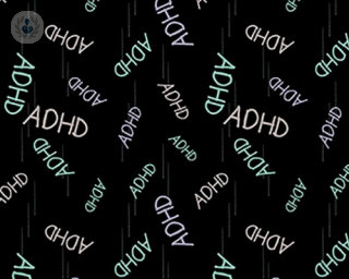 An image of ADHD text