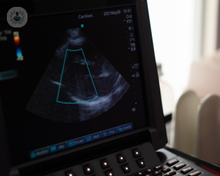 Ultrasound-guided interventions are used in cardiology, among other medical fields.