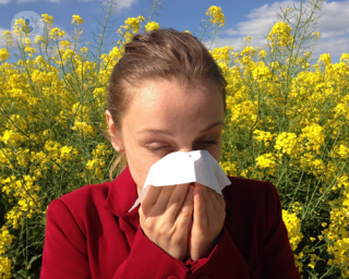 Woman with allergies