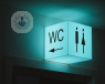 A female and toilet green LED WC sign