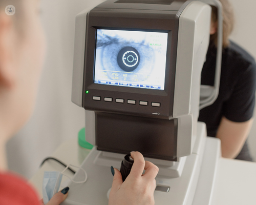 Eye examinations are used to diagnose macular degeneration.