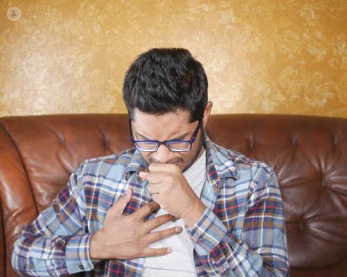 Young man with a persistent cough.