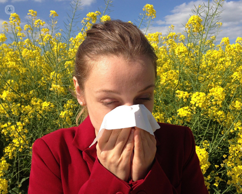 Woman with allergies