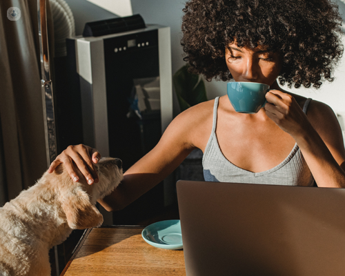 Woman researching PCOS on her computer