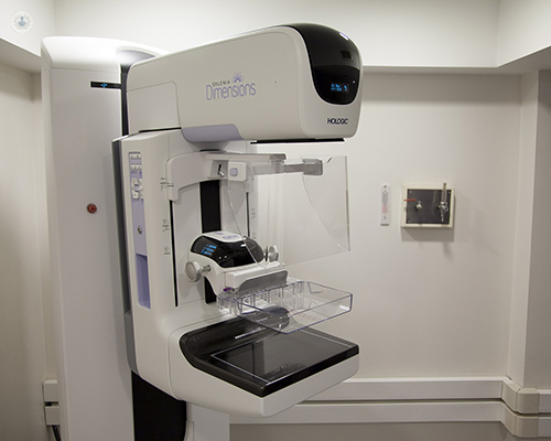 A mammogram machine used in a One Stop Breast Clinic to help diagnose suspected breast cancer.