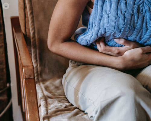 Woman with adenomyosis and back pain