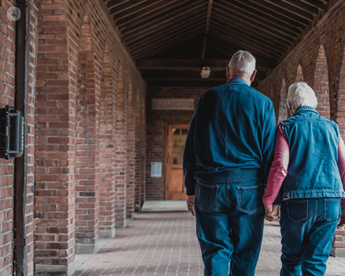 Older couple taking care of their knee health