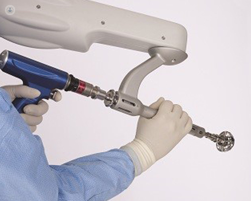 Equipment used in robotic-assisted hip replacement surgery